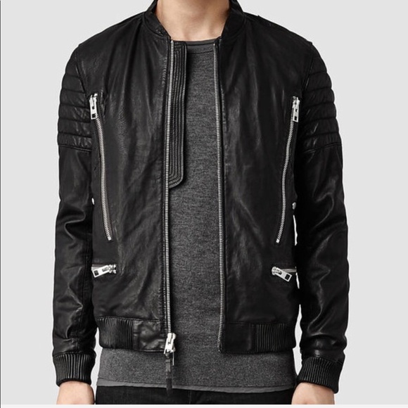 All Saints Other - AllSaints Sanderson Leather Moto Bomber Jacket